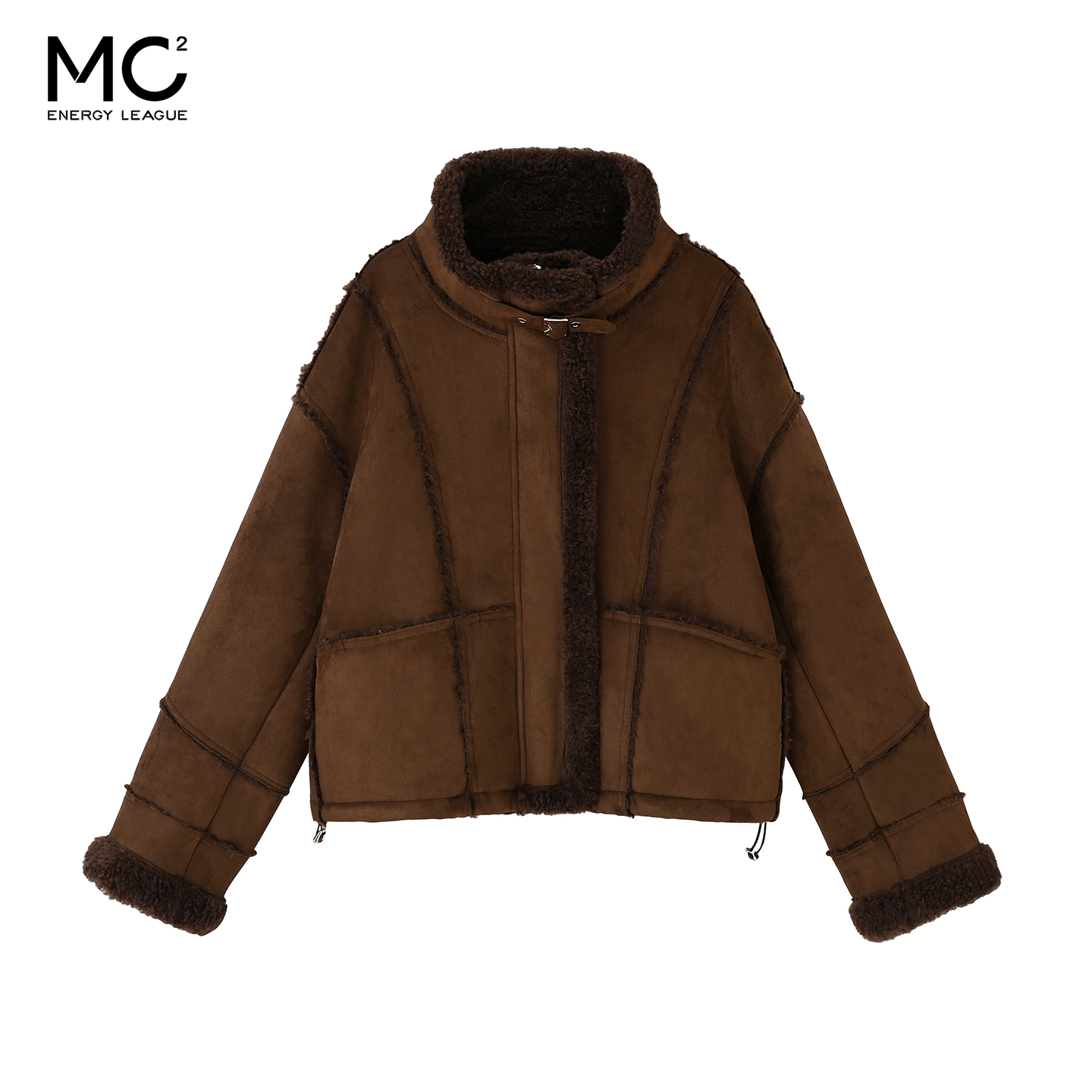 女装翻领剪边设计加厚外套