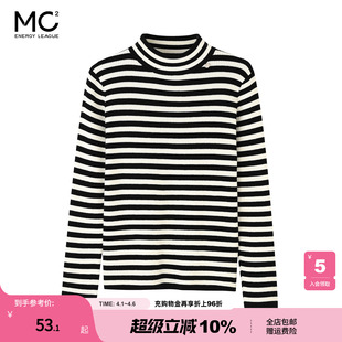 女装 S09M5241020 半高领条纹标毛衣