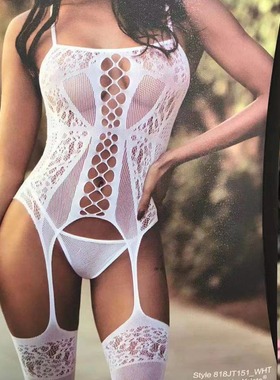 漏洞提花亚马逊爆款吊带新款套装镂空连体衣内衣21173