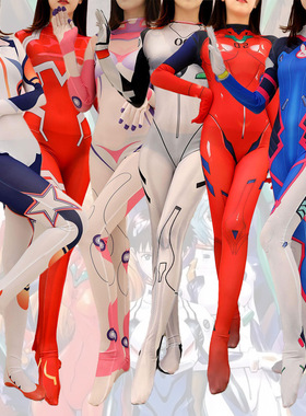 万圣节紧身衣DVA妲己Zero two守望绫波丽琪亚娜cos福音战士连体衣