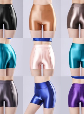 欧美油亮丝滑光泽大码短裤夜店热裤性感网红亚马逊爆款7045