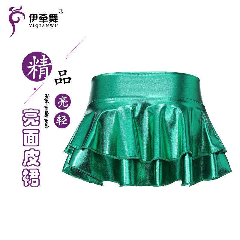 跨境欧美风内衣 仿皮双层短裙超短半身裙情趣装表演服角色扮演