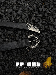 FF假朋友 | 复古烛龙金属朋克腰带原创设计celanfit小众黑色皮带