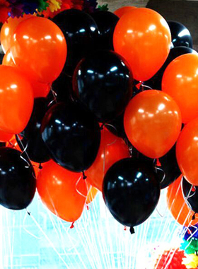 万圣节气球用品场景布置加厚装饰拱门南瓜灯蜘蛛蝙蝠橙色黑色亚光