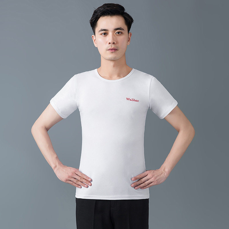 男士夏季拉丁舞练功服短袖上衣|