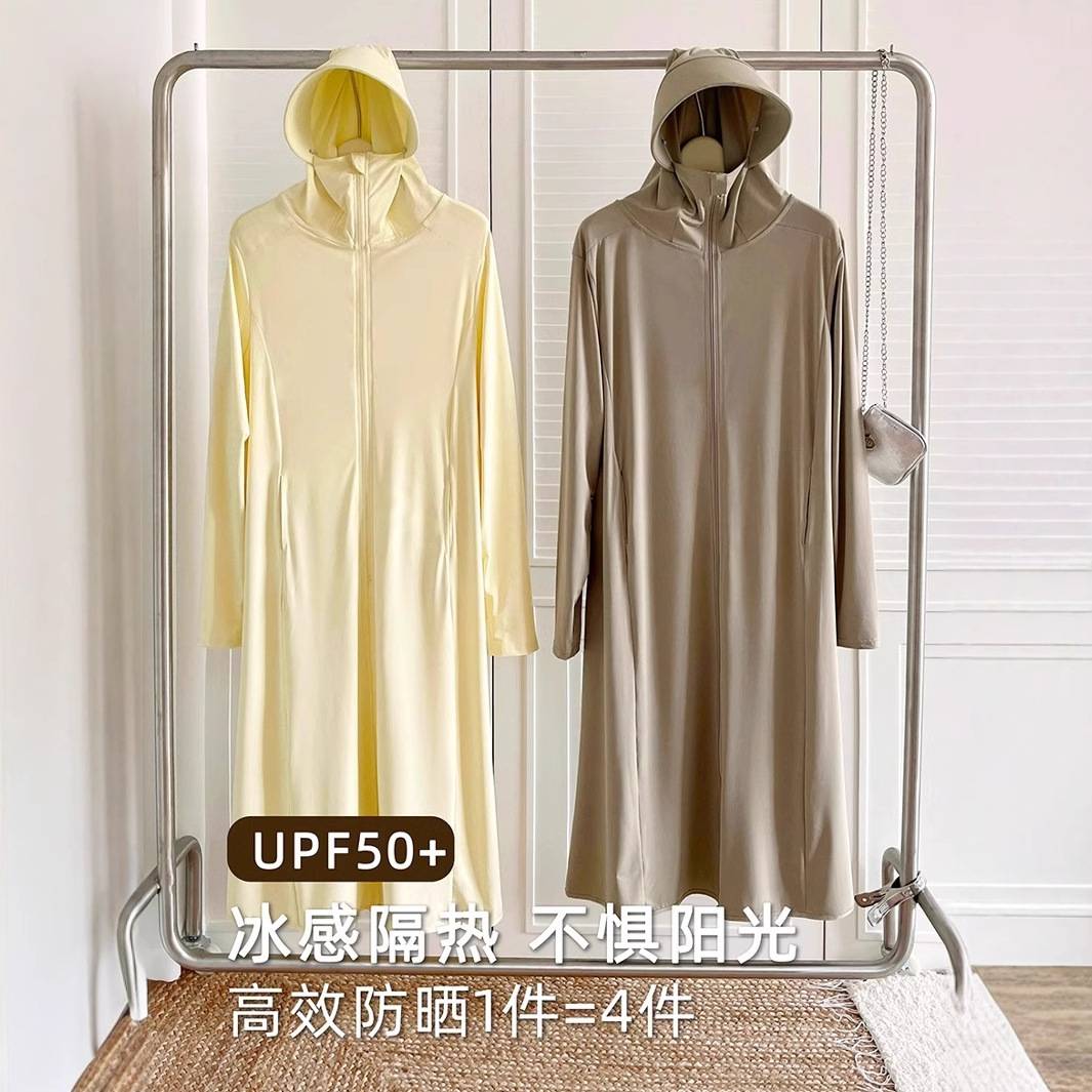 原纱修身长款防晒衣女夏季全身图片