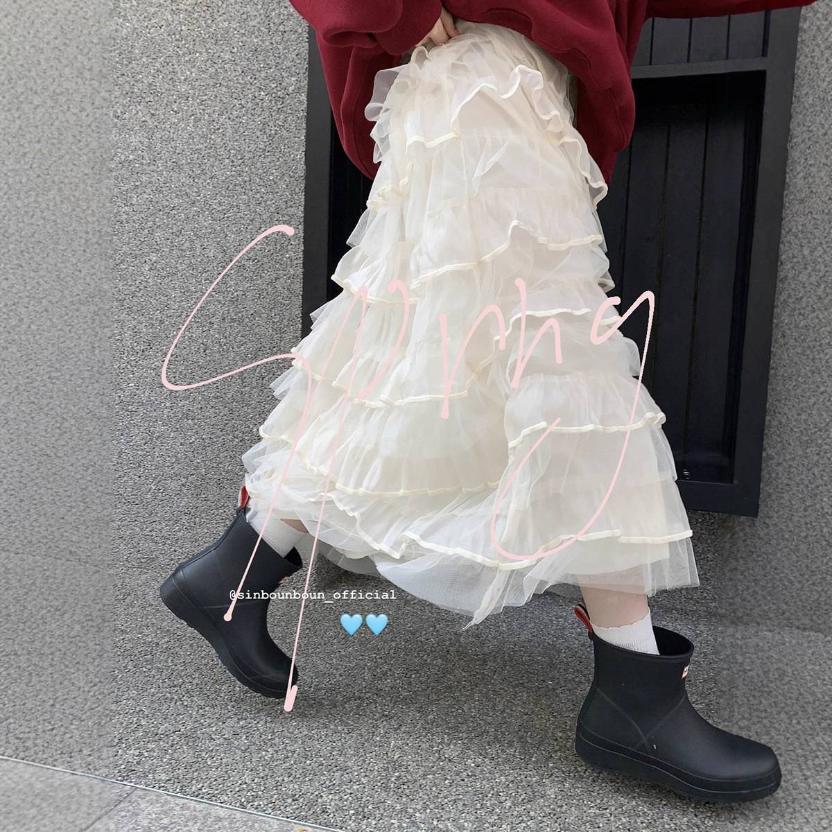蓬蓬蛋糕裙女秋仙女月光裙法式