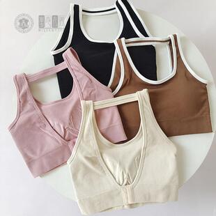 固定杯新款美背文胸一体式运动内衣高强度支撑防震瑜伽跑步健身女