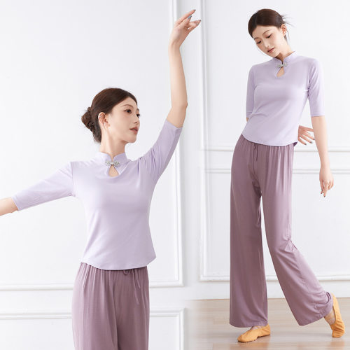 古典舞蹈服装女古风盘扣打底衫｜