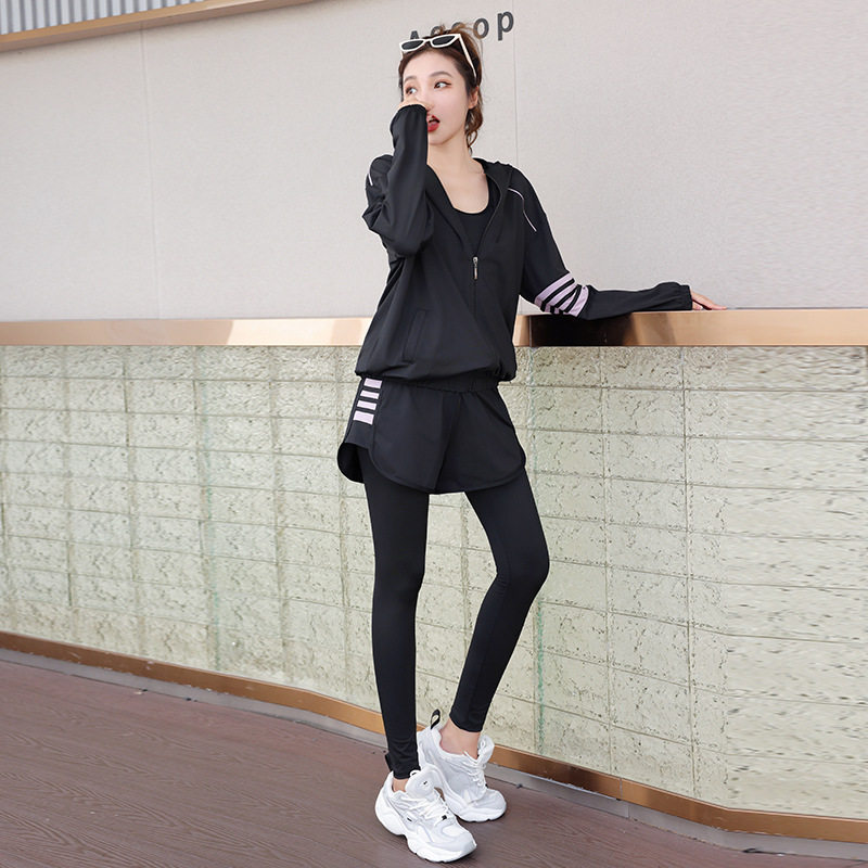 秋季新款瑜伽服女套装宽松显瘦