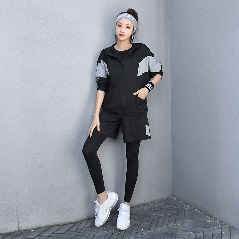 春季新款瑜伽服女套装大码五件套