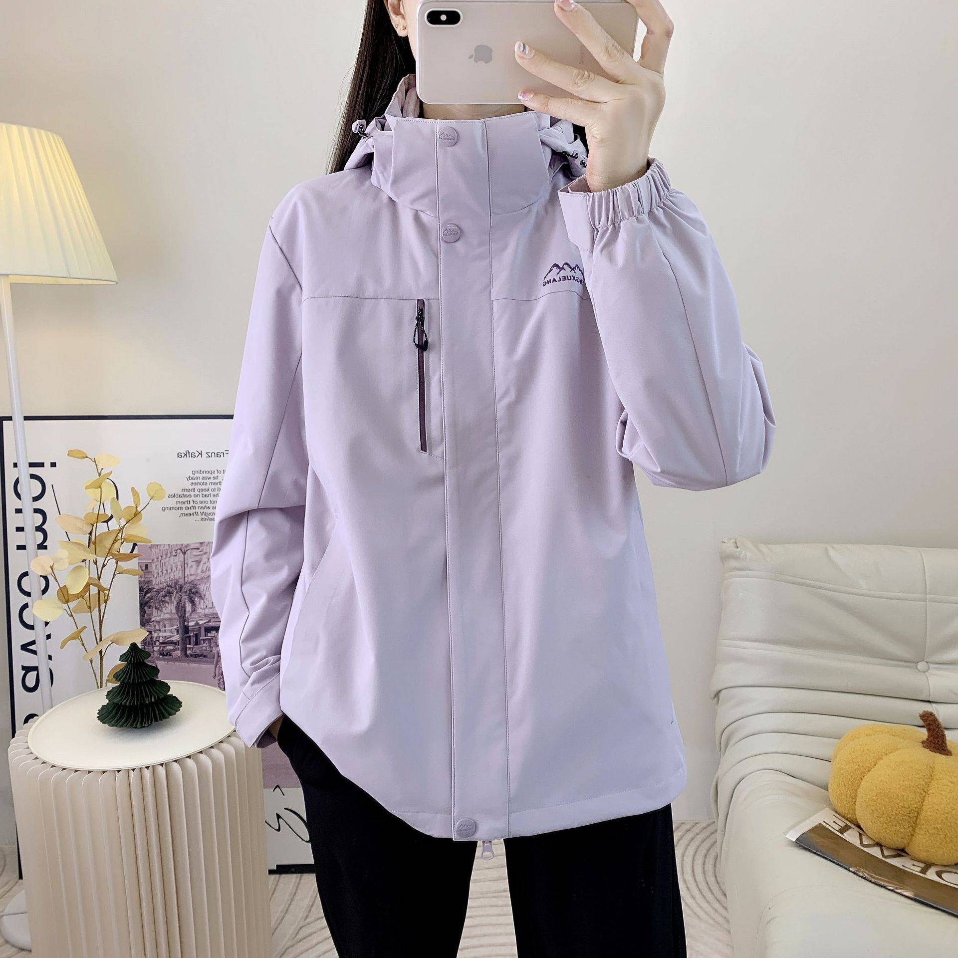 秋冬加厚两件套开衫三合一女户外