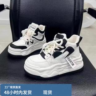 真陂搭高帮6休闲板鞋女潮女208654624春款秋新款百爆运动鞋厚底鞋