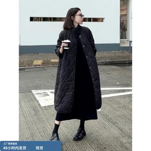 韩版小众设计感菱格羽绒服中长款女款秋冬2025新款轻薄高级感外套