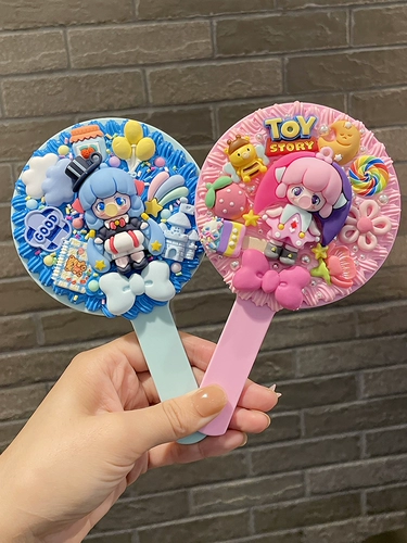 Cartoon Kuromi Diy сливочный резиновый макияж зеркало женское общежитие Портативное творческое портативное зеркало Женское подарок