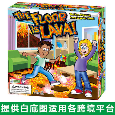 跨境亚马逊产品the floor is lava转盘卡牌儿童地板家庭多人游戏