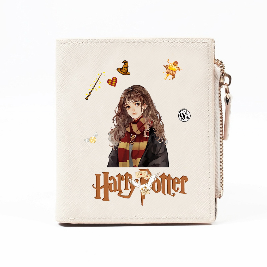 哈利波特儿童钱包女可爱日系中小学卡包皮夹二合一短款零钱包