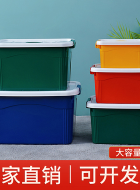 塑料收纳箱衣服玩具零食收纳家用药盒分类红色桌面户外商用整理盒
