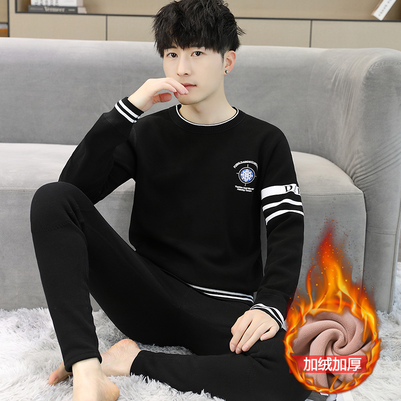 学生爆款保暖内衣男套装加厚加绒秋冬男士青年打底青少年秋衣秋裤