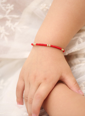 红绳手链女14k注金手链