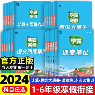 2024学霸的寒假衔接作业小学一二三四五六年级上册全套学霸预科班课堂笔记语文阅读集训数学计算思维大通关人教版预复习一本通暑假