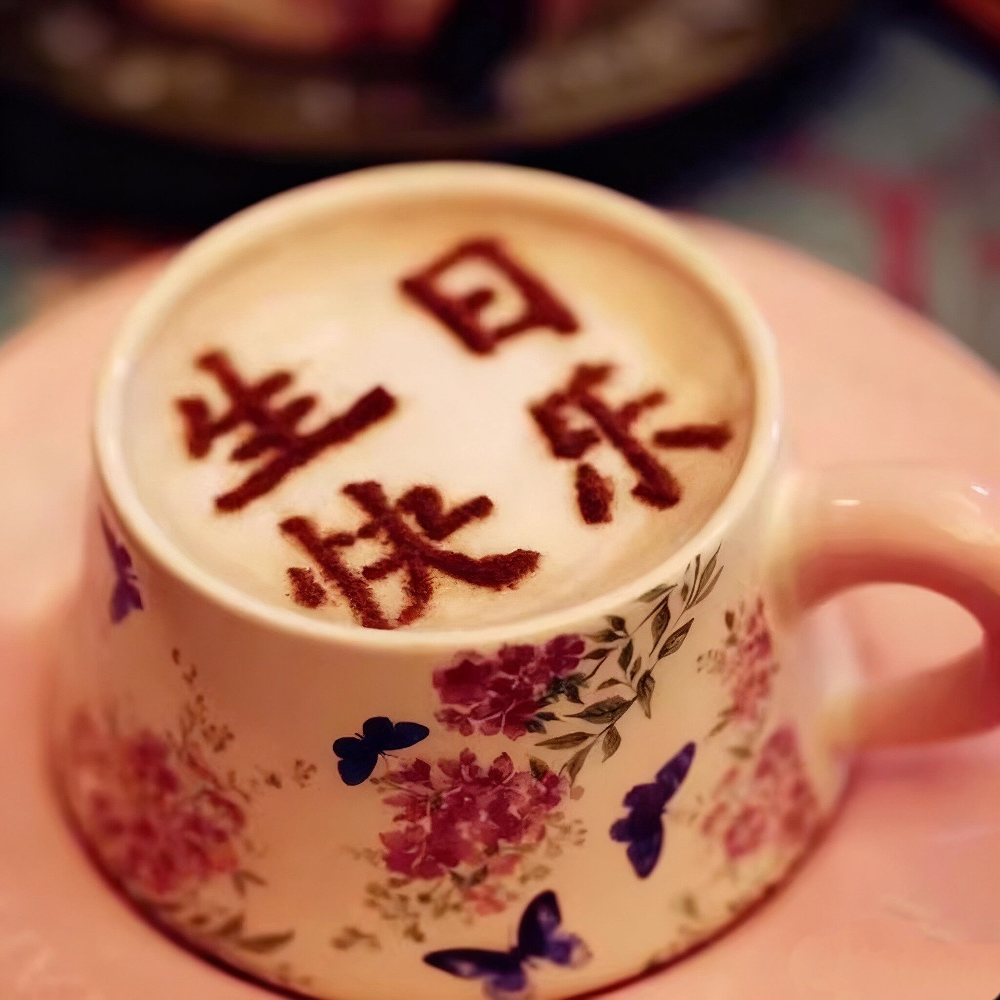 生日快乐咖啡拉花撒粉模具诸事顺利钱途无量樂福拉花神器烘焙模具