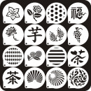 蛋糕图案喷花模糖粉筛印花模造型装 5寸芋字软欧包面包撒粉模具 饰