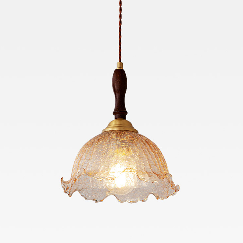 法式复古黄铜裂纹玻璃民宿餐厅灯中古风吧台客厅卧室床头小吊灯