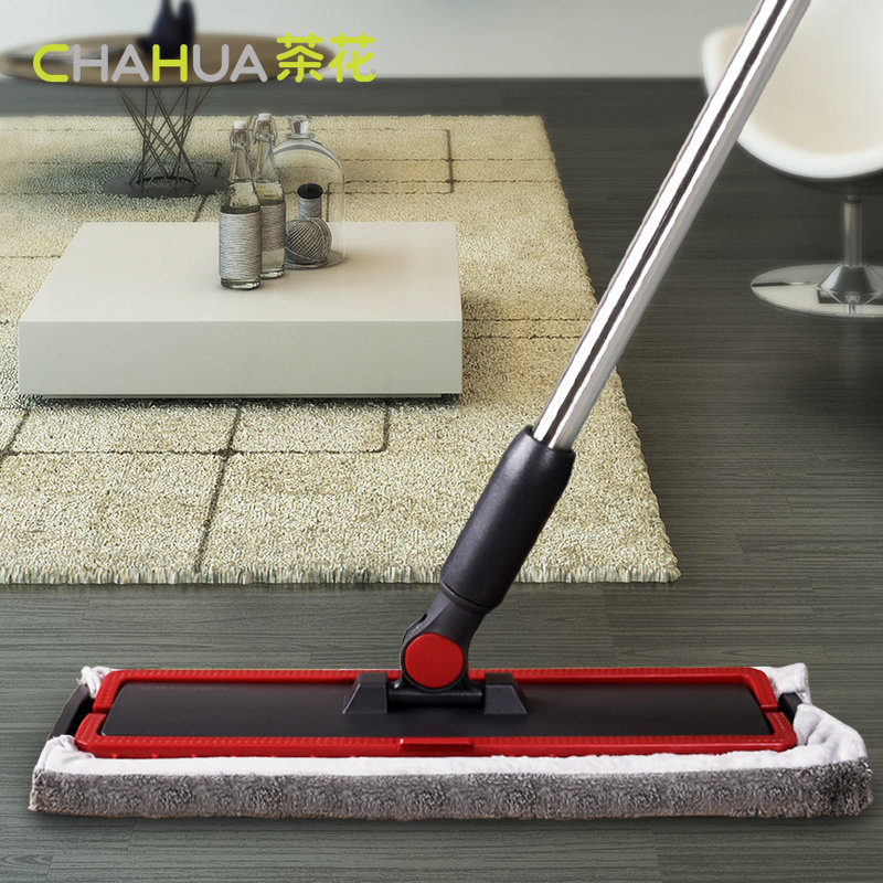 茶花旋转拖把不锈钢清洁地拖干湿两用平板拖家用瓷砖地板墩布拖布