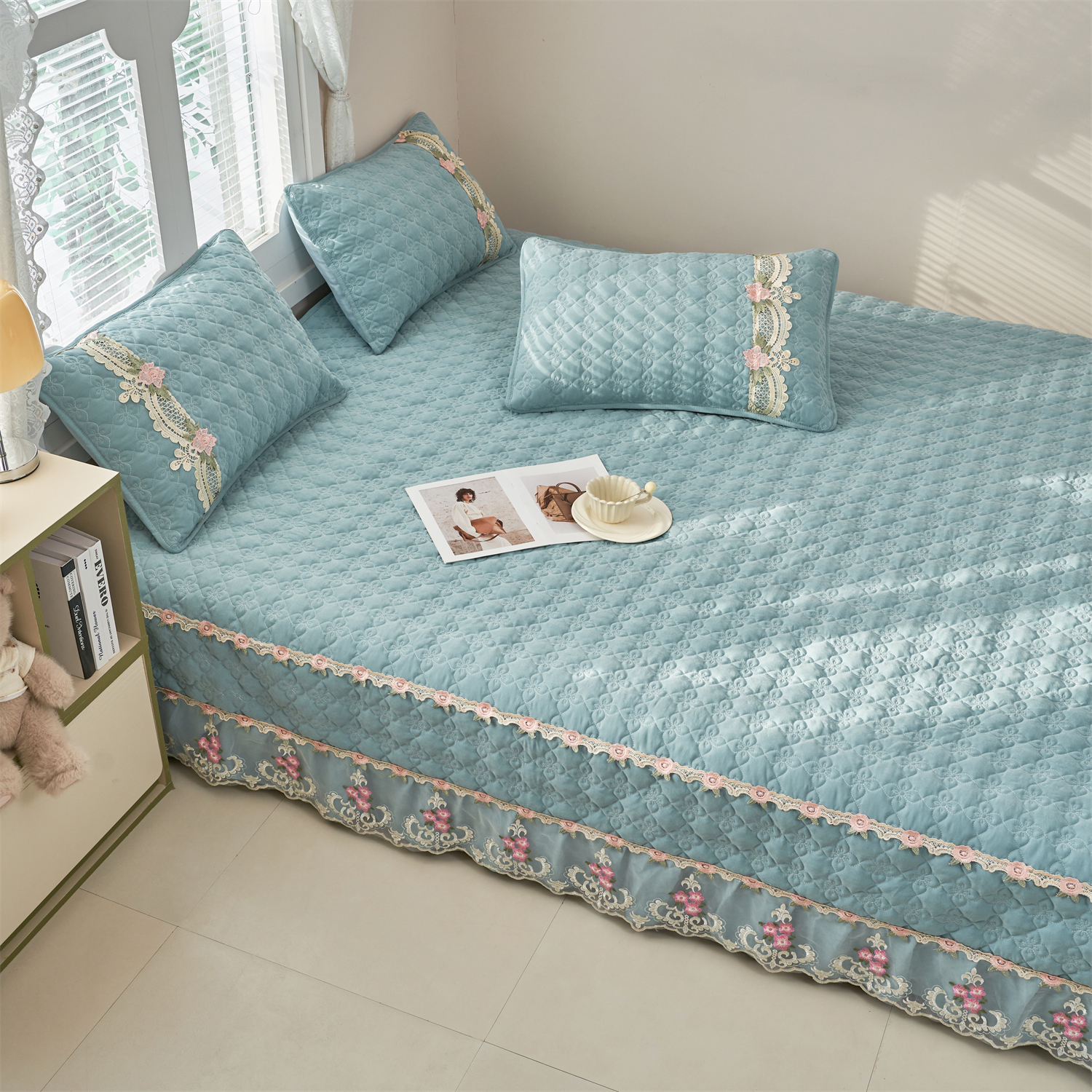 定做榻榻米套罩垫大炕盖四季夹棉绗缝床单一面床裙加大床盖防滑