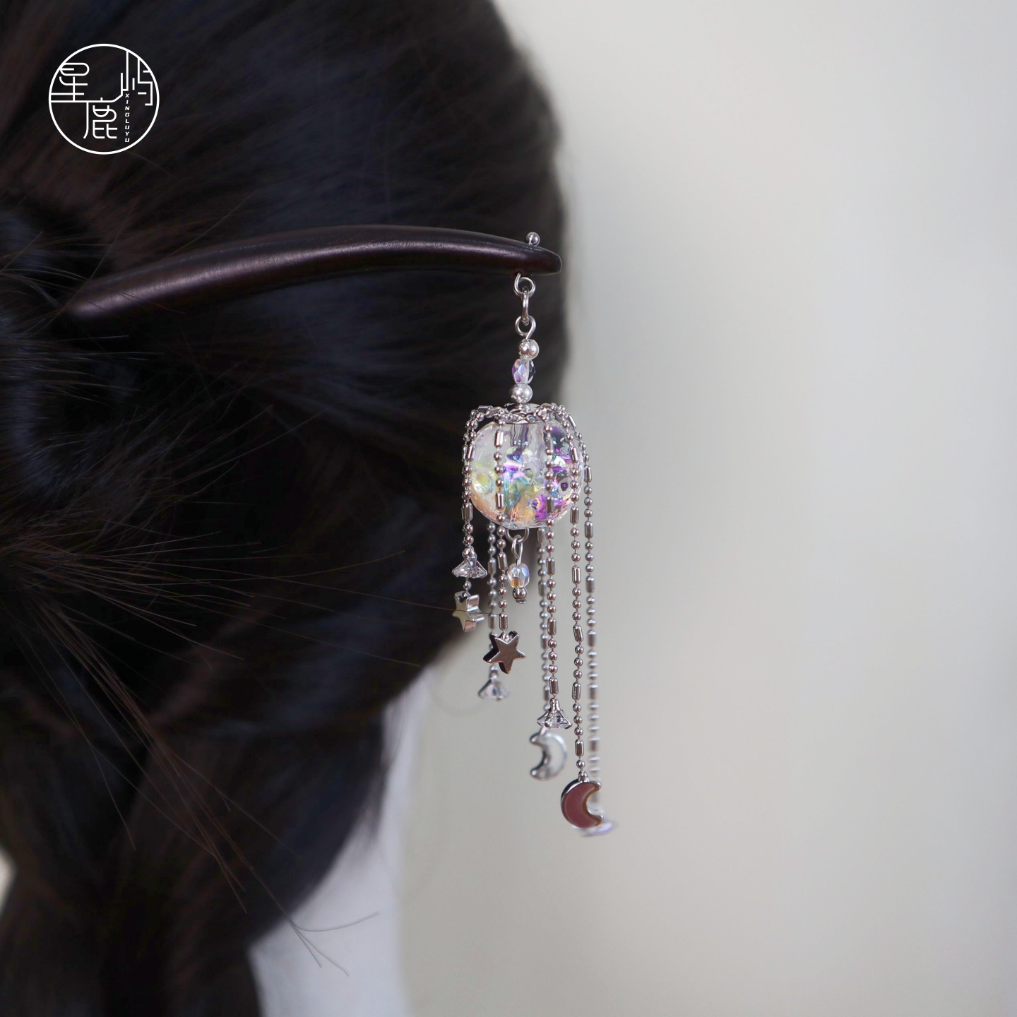 【流星闪烁】星鹿屿中国风黑檀木簪流苏步摇发簪子发饰古典清新女