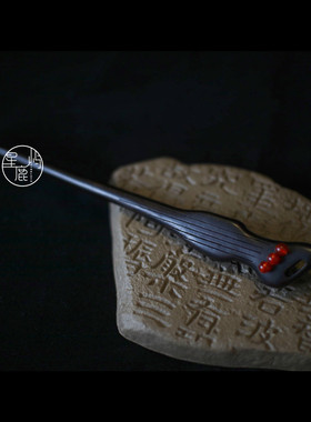 星鹿屿发簪伯牙绝弦古筝黑檀木簪