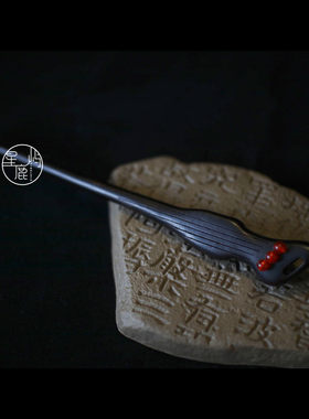 星鹿屿发簪伯牙绝弦古筝黑檀木簪