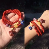 Агатовый натуральный браслет из провинции Юньнань, агатовые четки из круглых бусин, 108 бусин