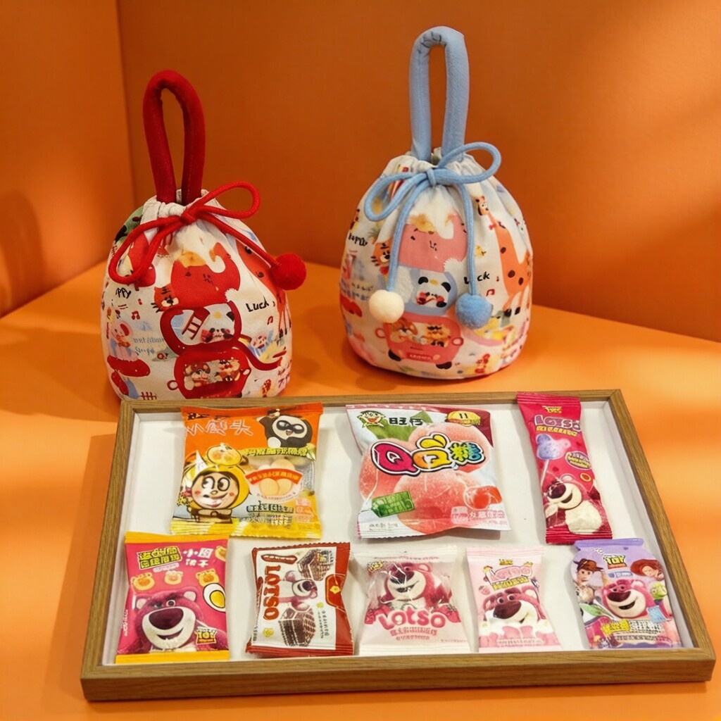 满月宝宝生日派对儿童节高档布袋伴手礼零食幼儿园学生礼物毕业