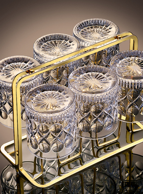 威士忌酒杯家用水晶玻璃洋酒杯烈酒杯轻奢啤酒杯套装欧式玻璃杯