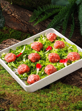 山野风创意餐具密胺白色鲜切牛肉盘鲜椒牛肉盘自助餐专用烤肉盘子