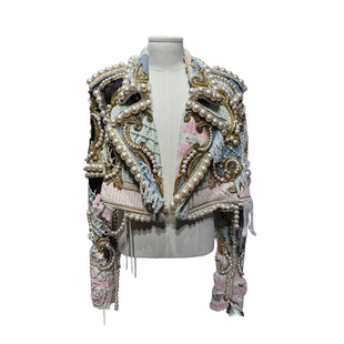 ROKKIHU 权志龙演唱会同款重工珍珠刺绣短外套高定复古宫廷风夹克