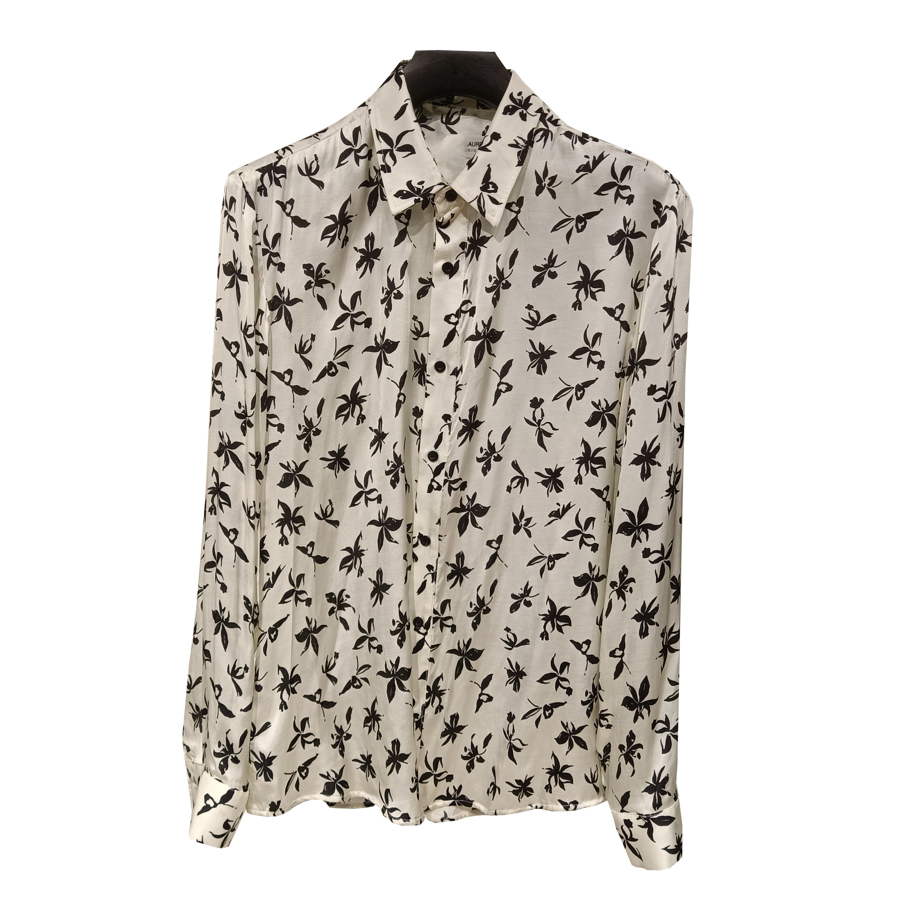 法式复古slp男士碎花树叶蚕丝