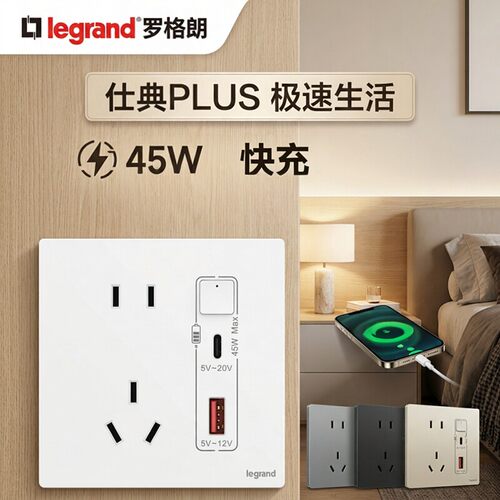 罗格朗10A5孔快充插座