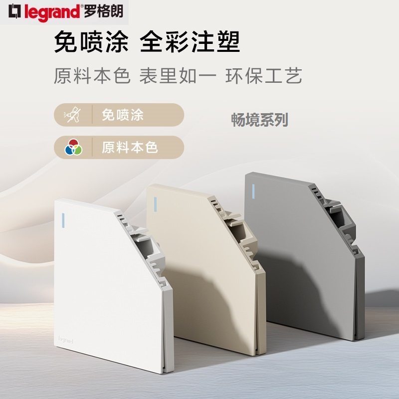 罗格朗玉兰白色五孔插座带USB