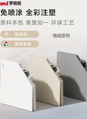 罗格朗开关插座面板畅境玉兰白色五孔插带usb三孔单控家用16A电源