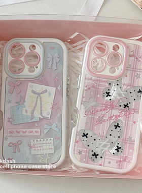 渐变氛围感蝴蝶结少女风新适用iPhone17promax手机壳苹果16/15可爱ins风14plu硅胶13/12/11防摔小米华为oppo
