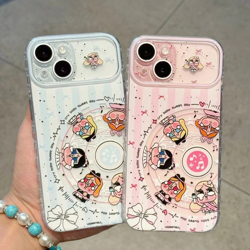 爱心边框透明镂空哭娃手机壳