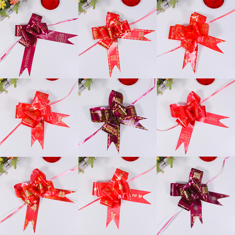 婚车门把手拉花彩带蝴蝶结大号楼梯扶手新车后视镜扎花结婚庆装饰