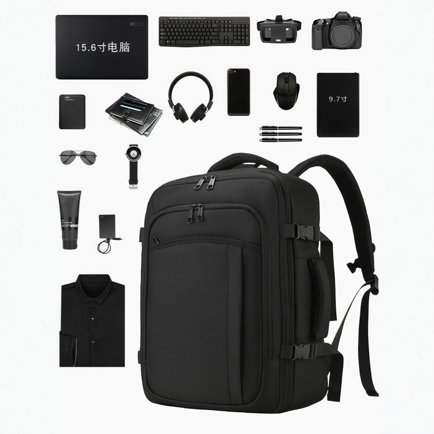 16英寸可扩容大容量双肩背包