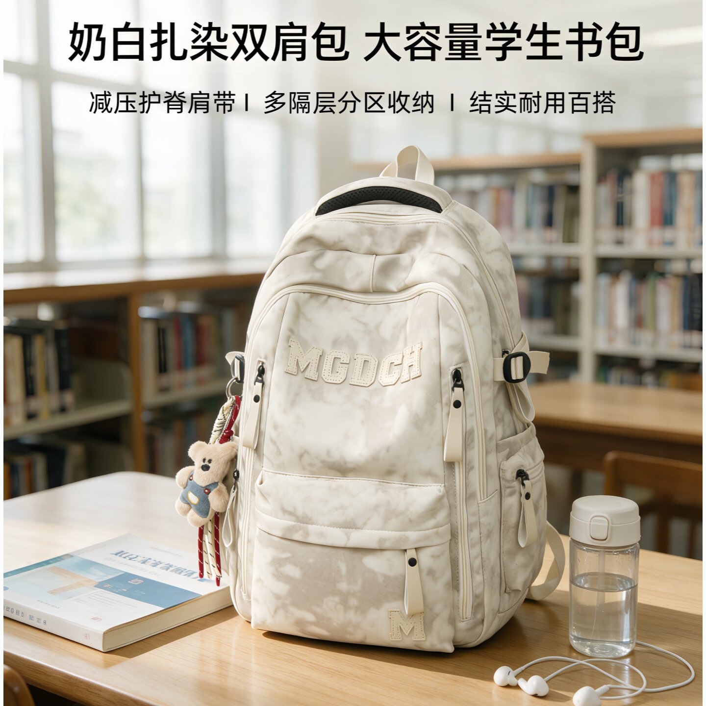 书包男减负护脊初中生2026款轻便大容量背包高中大学生女孩双肩包