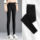 加绒打底裤 弹力紧身高腰黑色铅笔裤 女秋冬外穿2026新款 加厚小脚裤