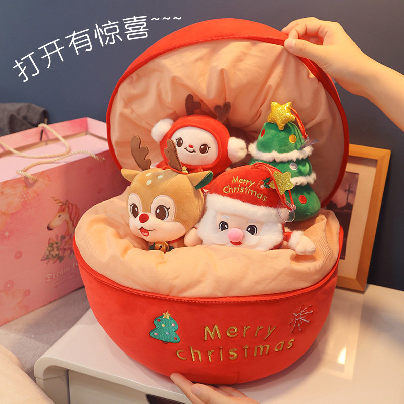 套装圣诞老人毛绒玩具抱枕