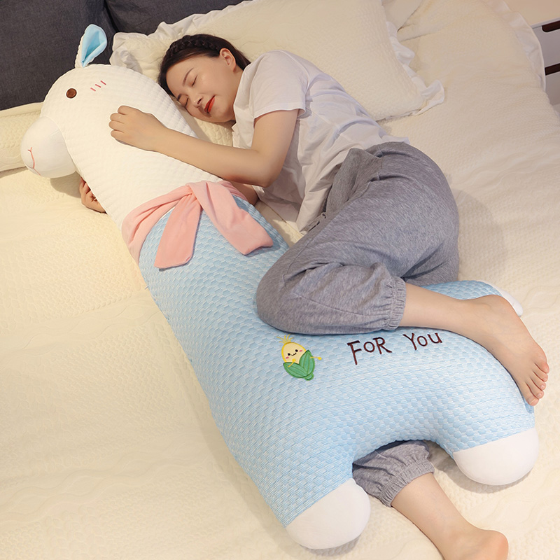 冰丝乳胶长条抱枕夹腿睡觉专用女生侧睡大人儿童搂抱睡公仔可拆洗